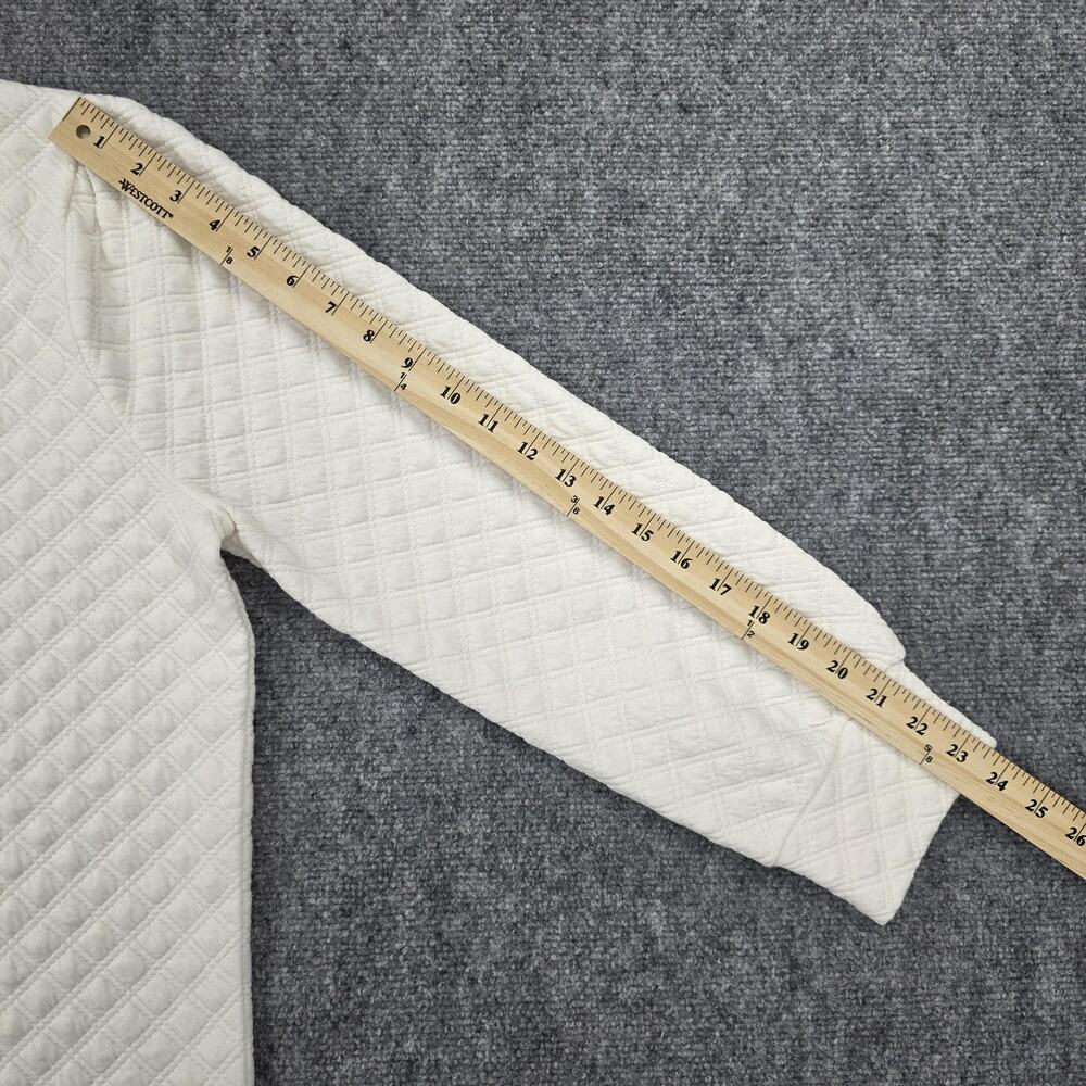 J Crew Sweater Womens Medium Ivory Quilted Pullover Long Sleeve Textured Casual - Picture 9 of 16